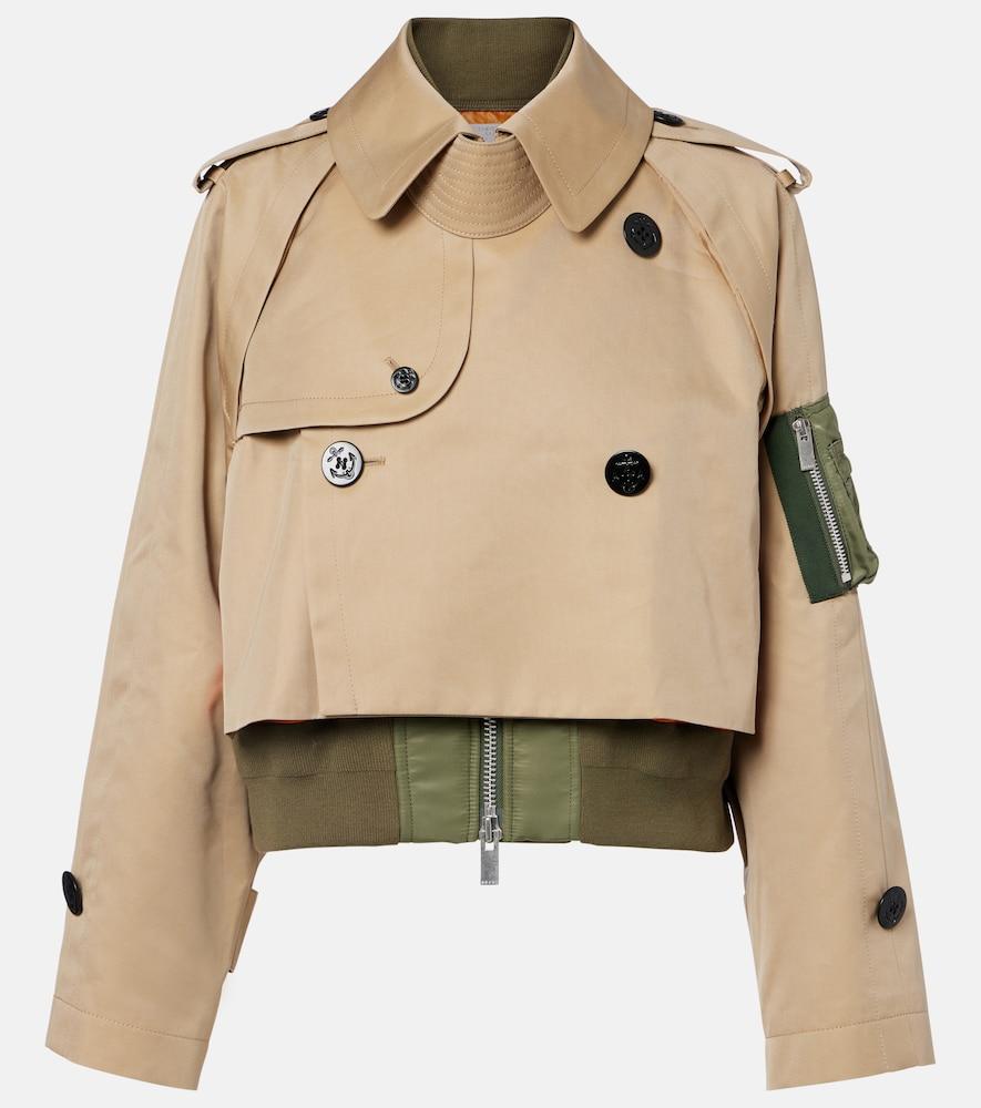 sacai padded cotton-blend bomber jacket