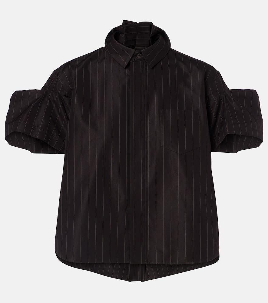 sacai pinstripe cotton-blend top