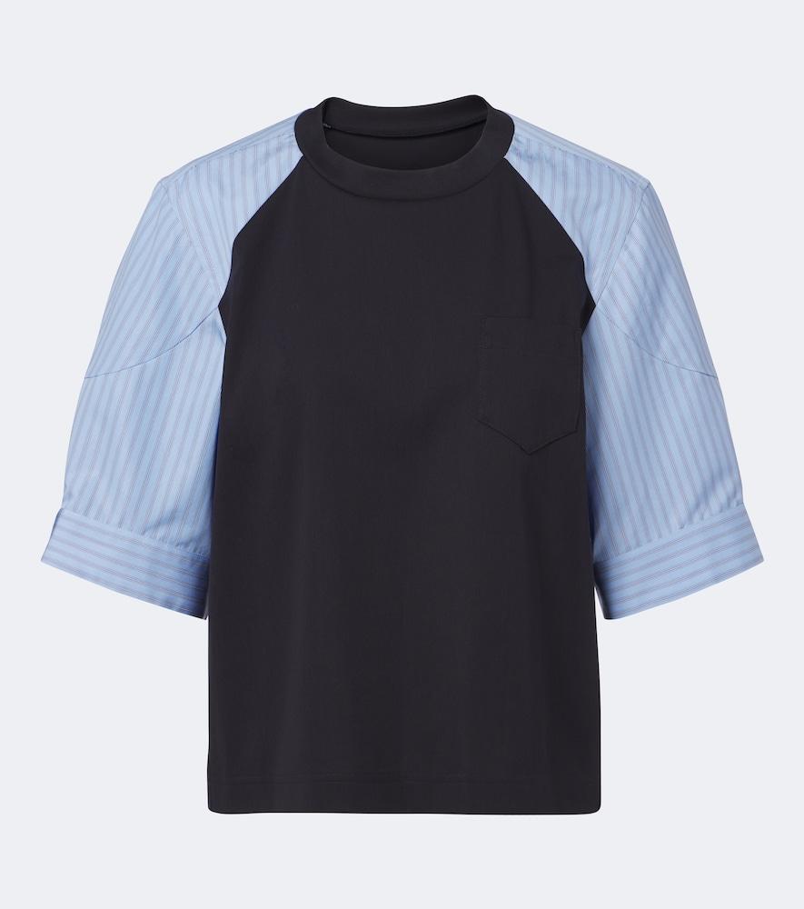 sacai striped cotton t-shirt
