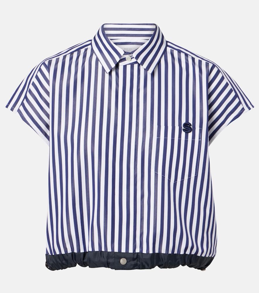 sacai striped poplin shirt