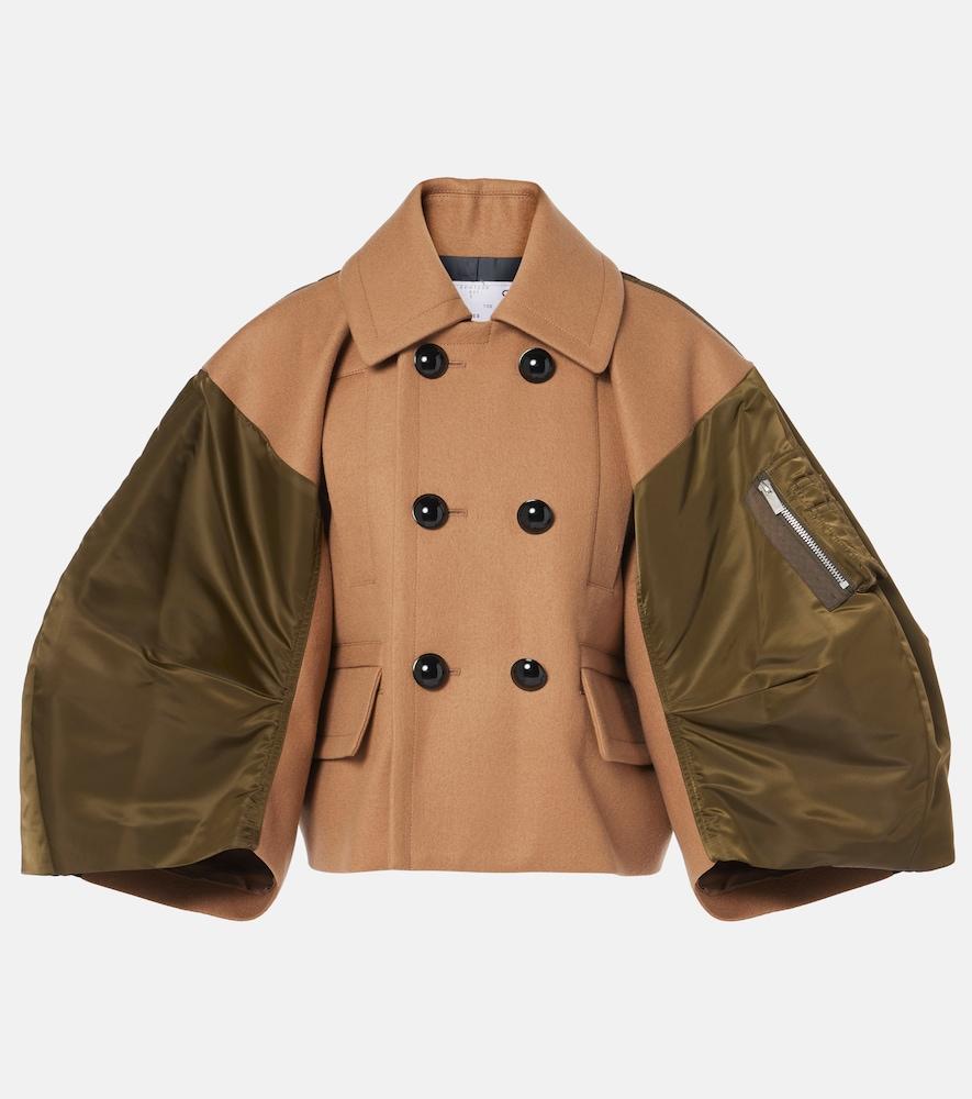 sacai wool and twill jacket