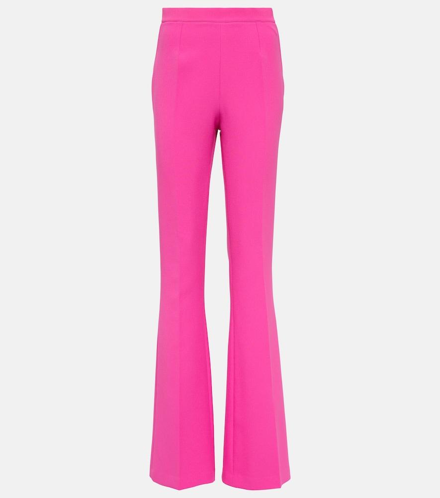 safiyaa alexa high-rise flared crêpe pants