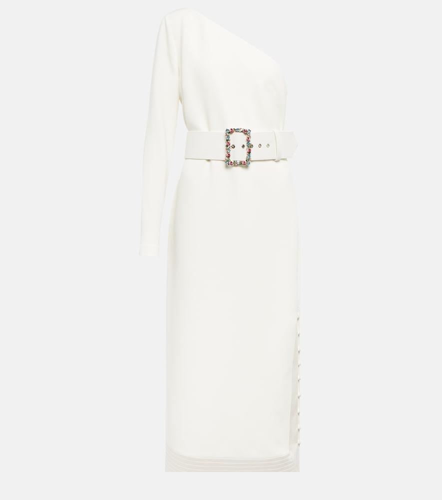 safiyaa asymmetrical crêpe midi dress