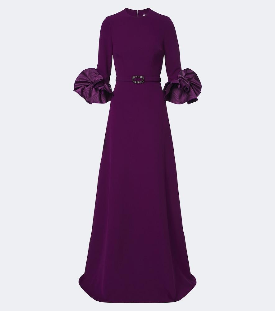 safiyaa belen crêpe belted gown