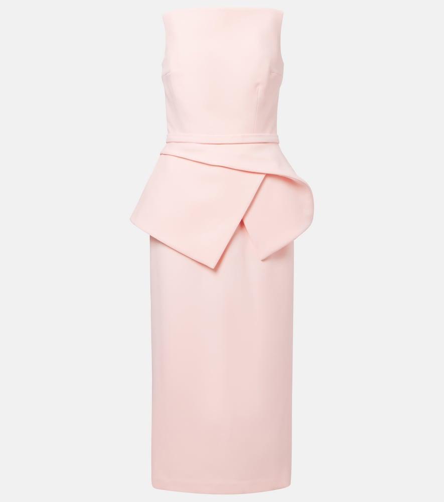 safiyaa belted crêpe midi dress