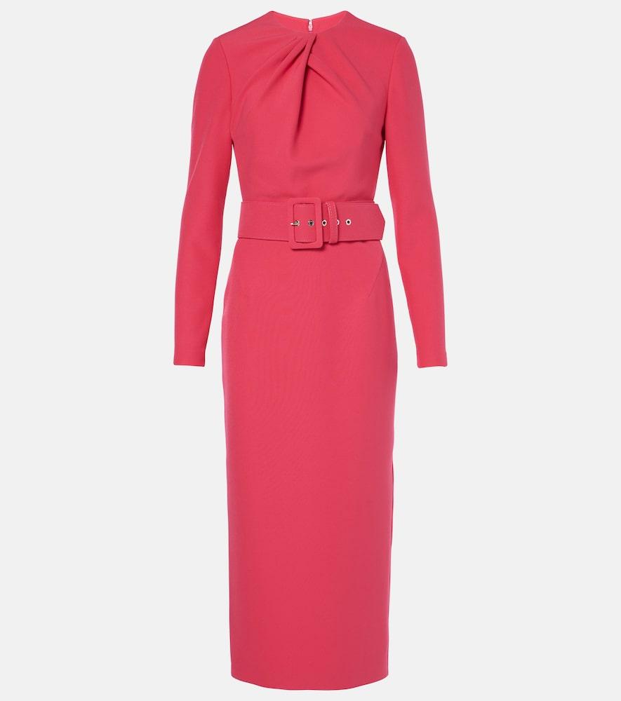 safiyaa belted midi dress