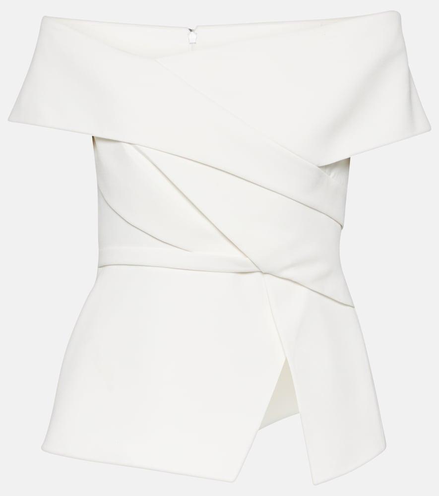 safiyaa bridal eimear off-shoulder crêpe top