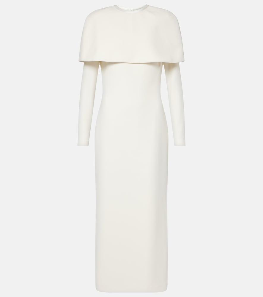 safiyaa bridal gullu caped crêpe midi dress