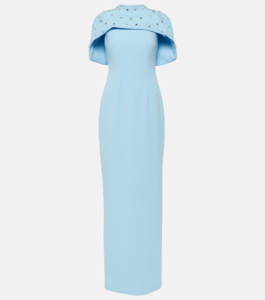 safiyaa crystal-embellished caped gown