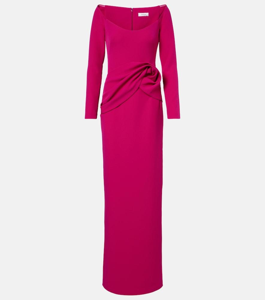 safiyaa emmina draped crêpe gown