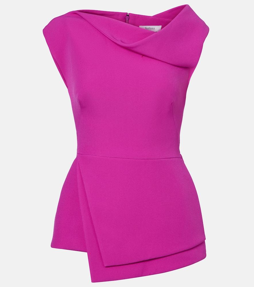 safiyaa farrah draped crepe top
