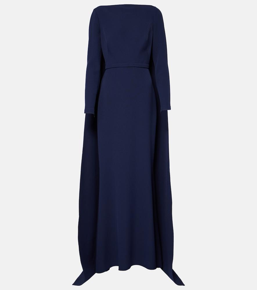 safiyaa ginevra caped crêpe gown