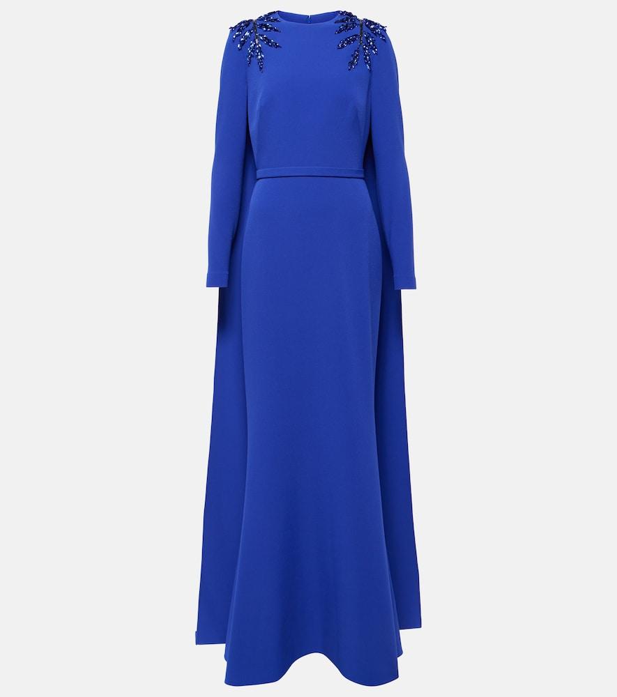 safiyaa ginevra embellished caped gown