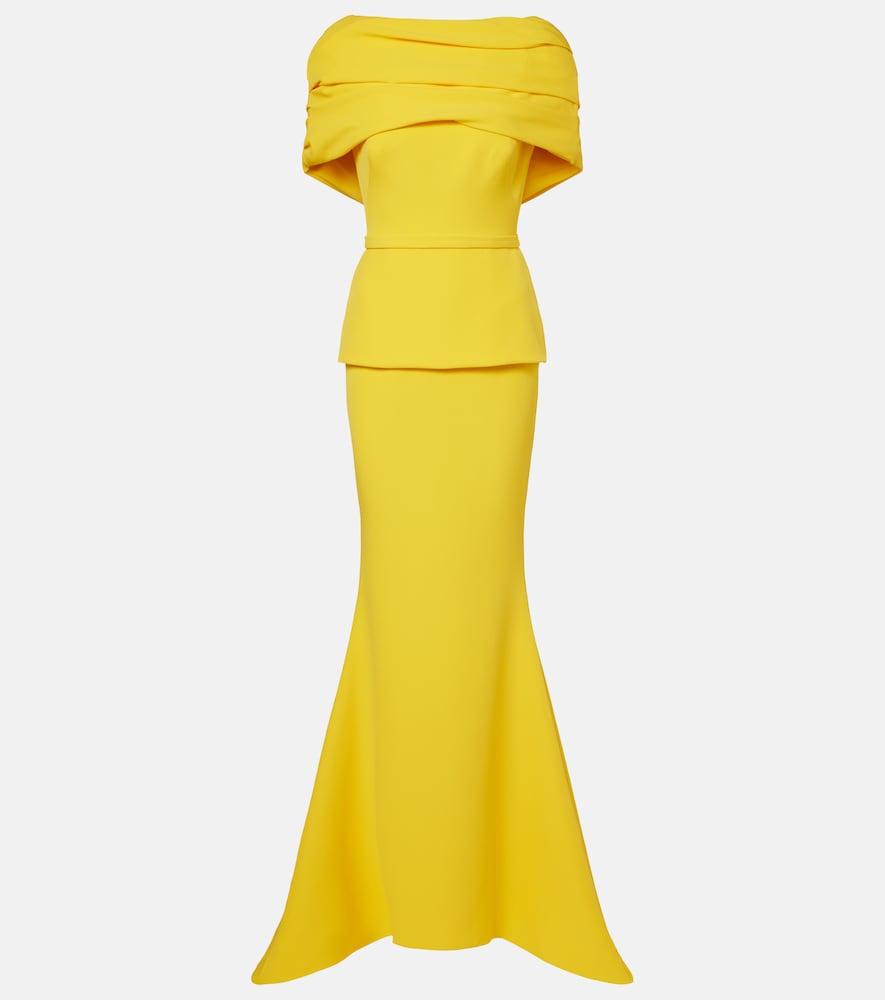 safiyaa loura off-shoulder crêpe gown