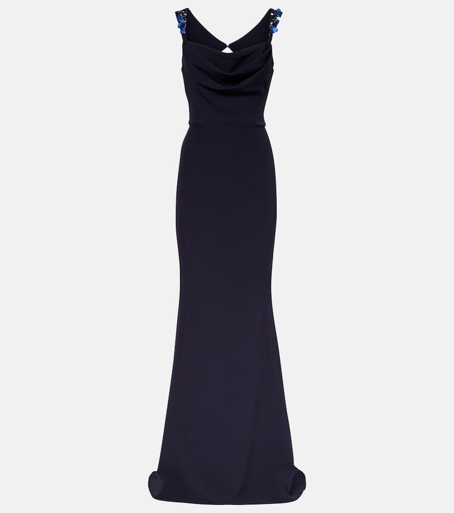 safiyaa melina embellished crêpe gown