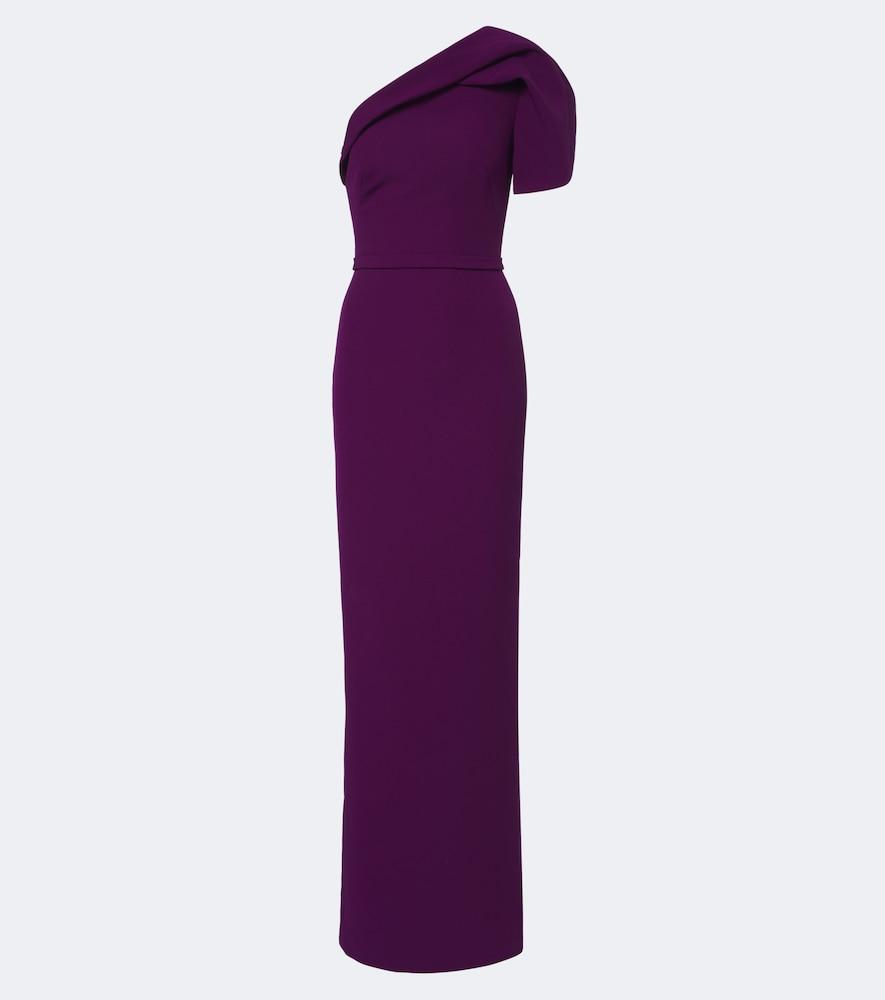 safiyaa millie belted crêpe gown