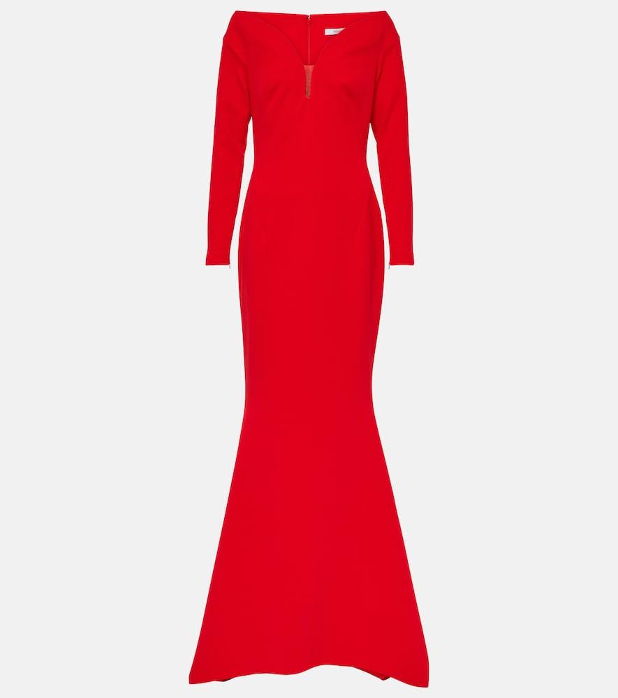 safiyaa wilson crêpe fishtail gown