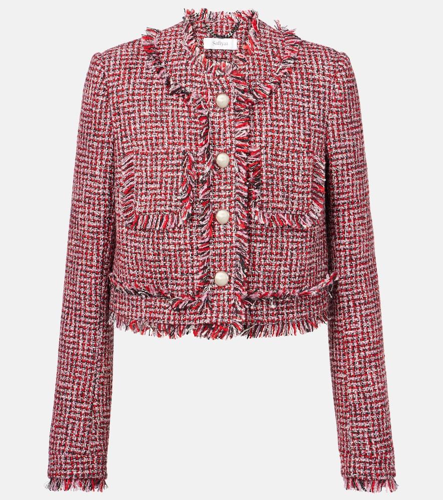 safiyaa wool-blend tweed jacket