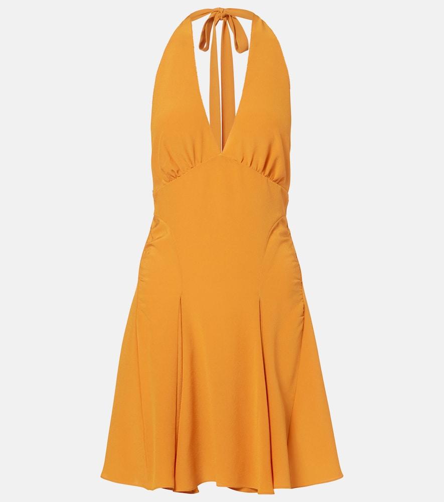 saint laurent a dos nu silk satin minidress
