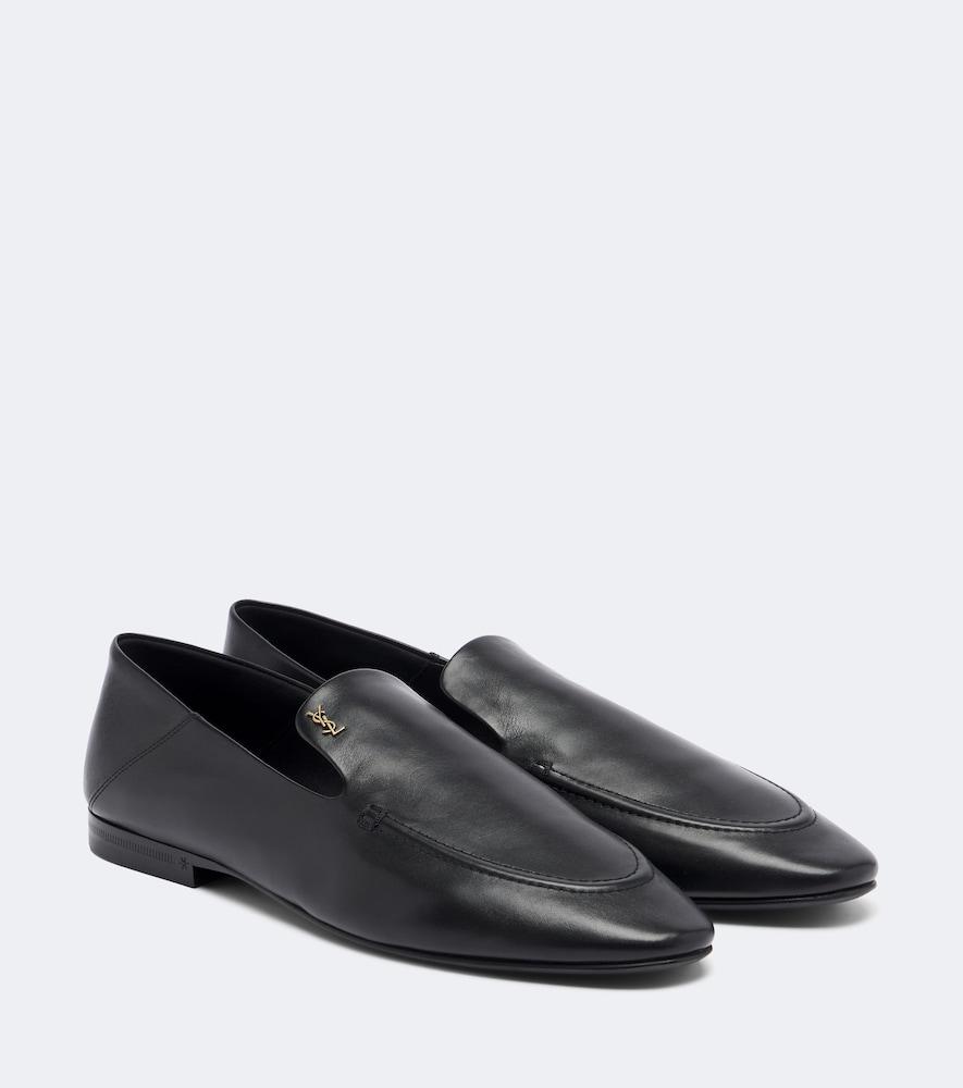 saint laurent alain leather loafers
