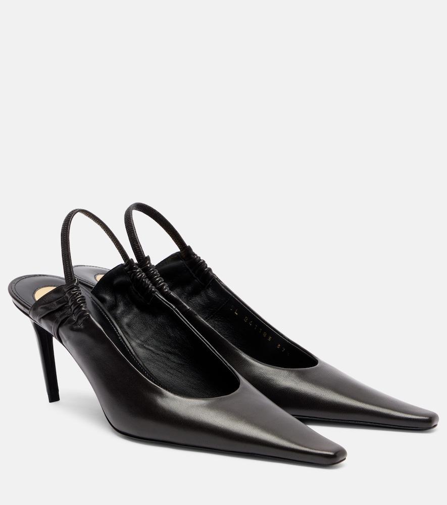 saint laurent anne-marie 75 leather slingback pumps