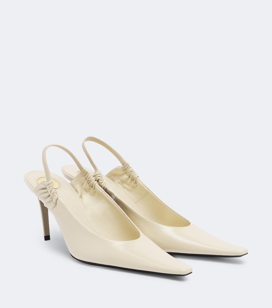 saint laurent anne-marie leather slingback pumps
