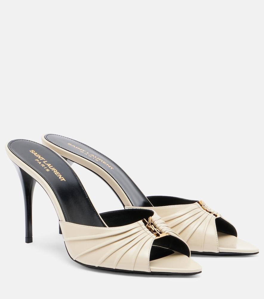 saint laurent babylone cassandre leather mules