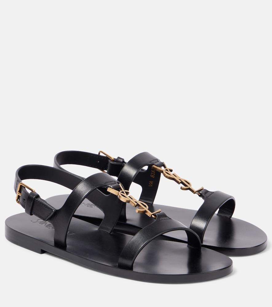 saint laurent cassandra leather sandals