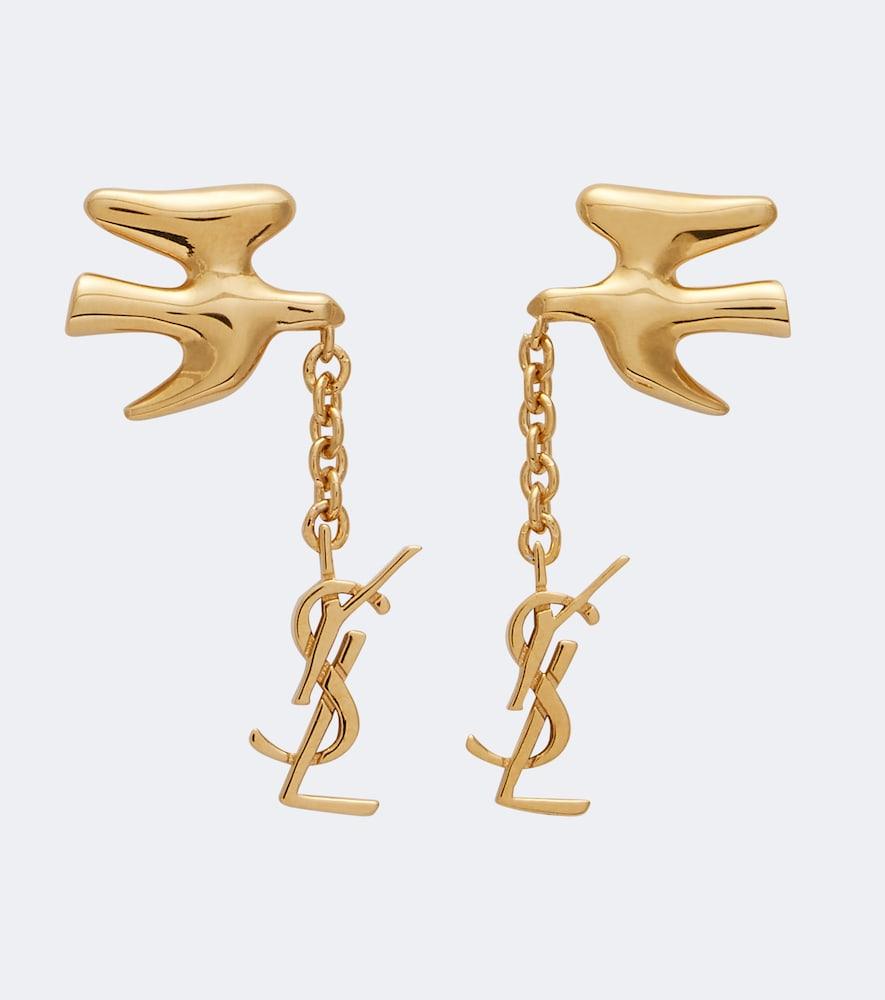 saint laurent cassandre brass earrings