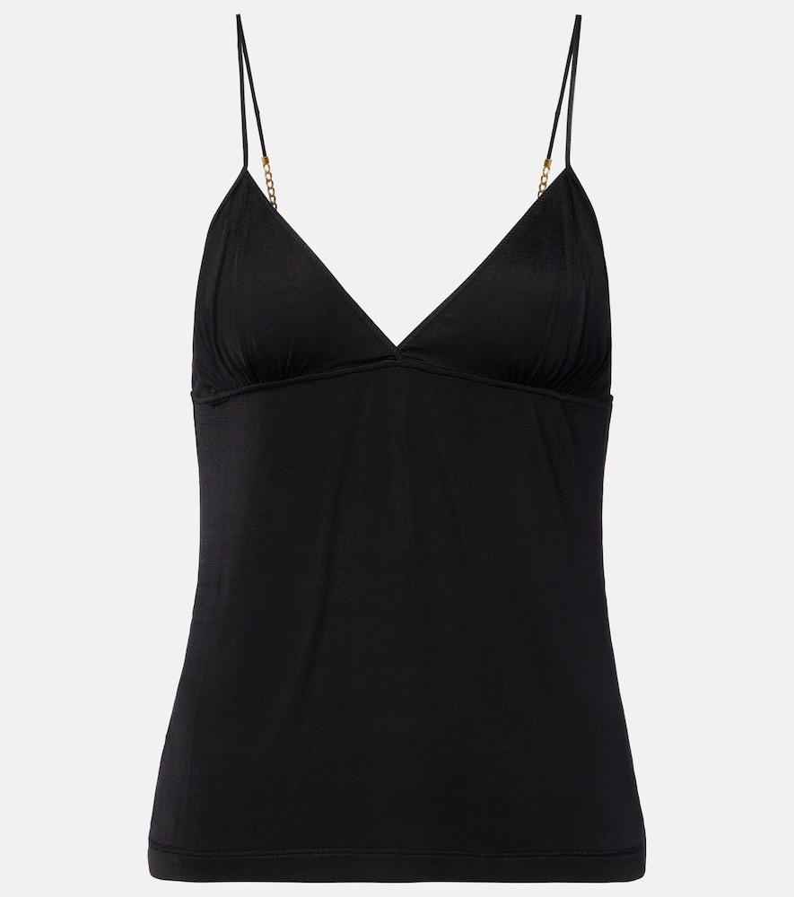 saint laurent cassandre chain-detail jersey camisole