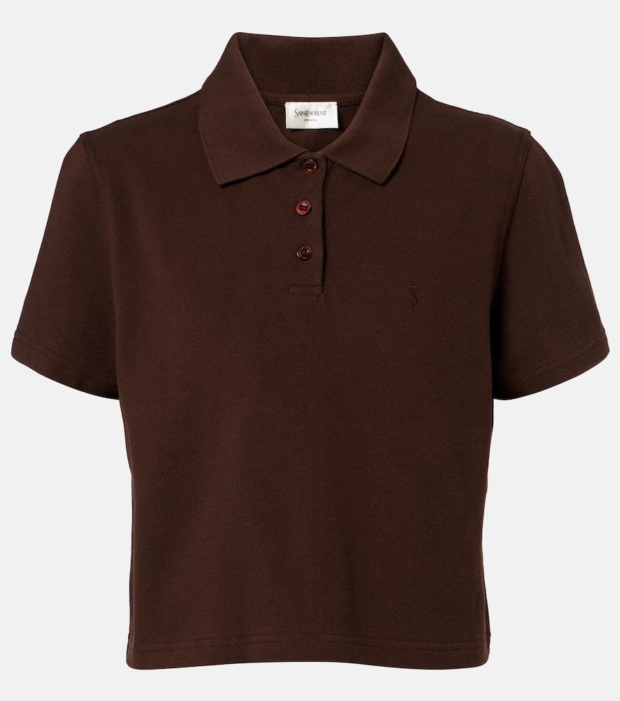 saint laurent cassandre cotton piqué polo shirt