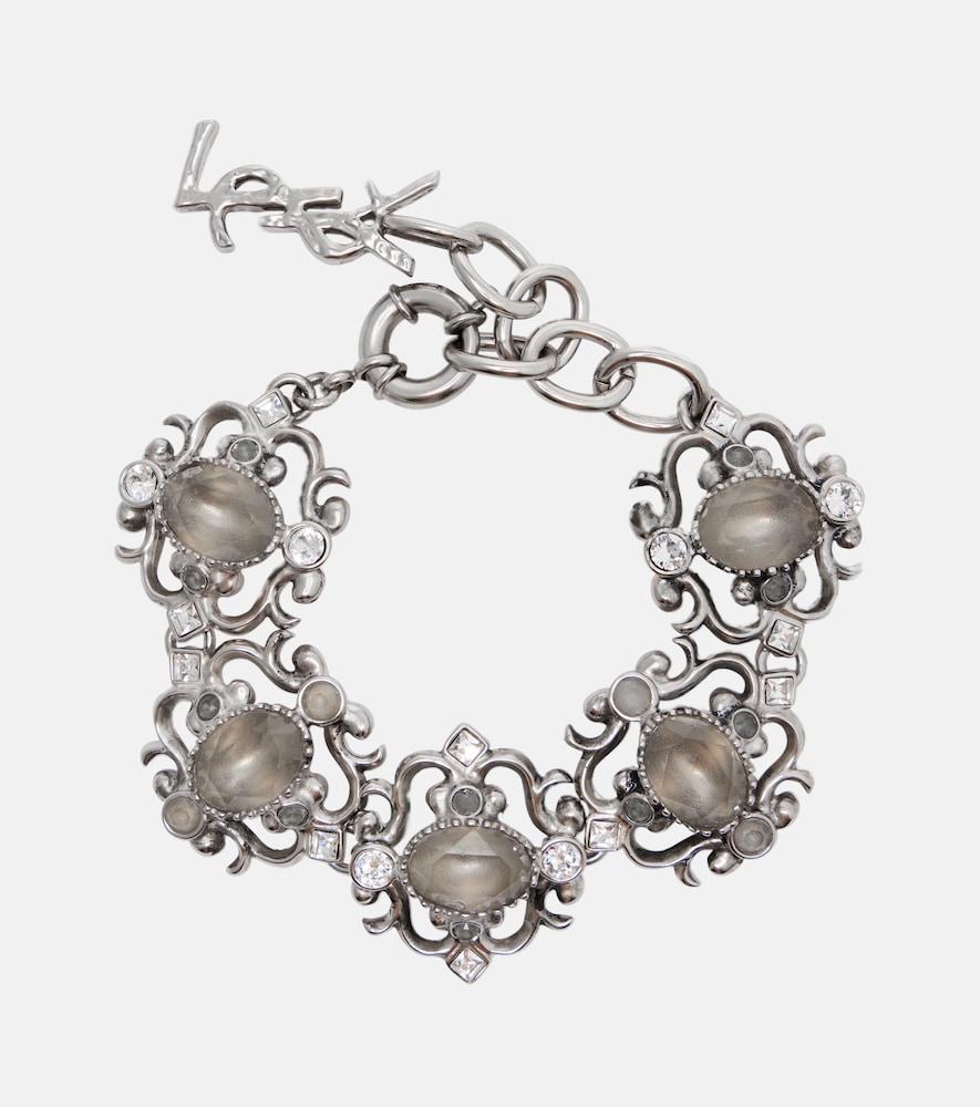 saint laurent cassandre embellished bracelet