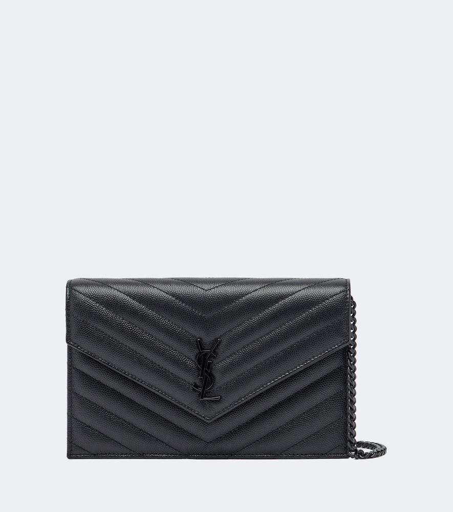 saint laurent cassandre envelope leather wallet on chain
