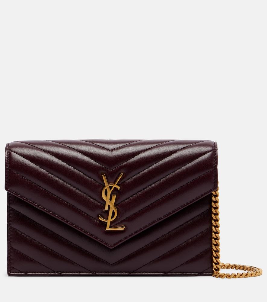 saint laurent cassandre envelope leather wallet on chain