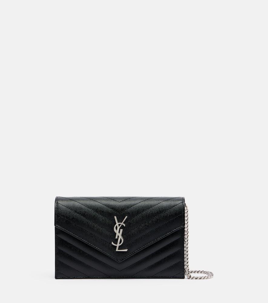 saint laurent cassandre envelope small leather wallet on chain