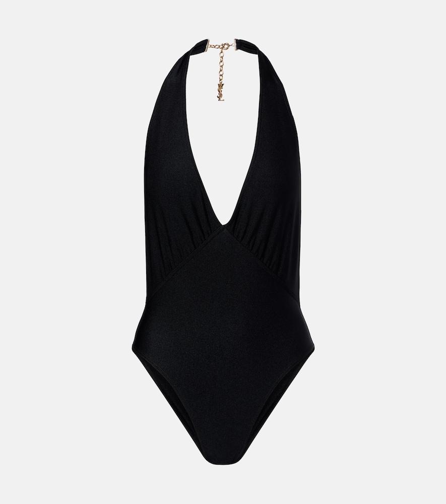 saint laurent cassandre halterneck swimsuit