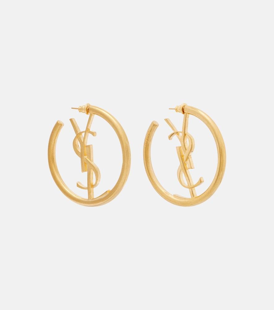 saint laurent cassandre hoop earrings