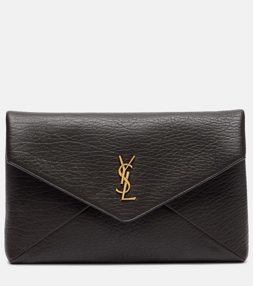 saint laurent cassandre large leather clutch