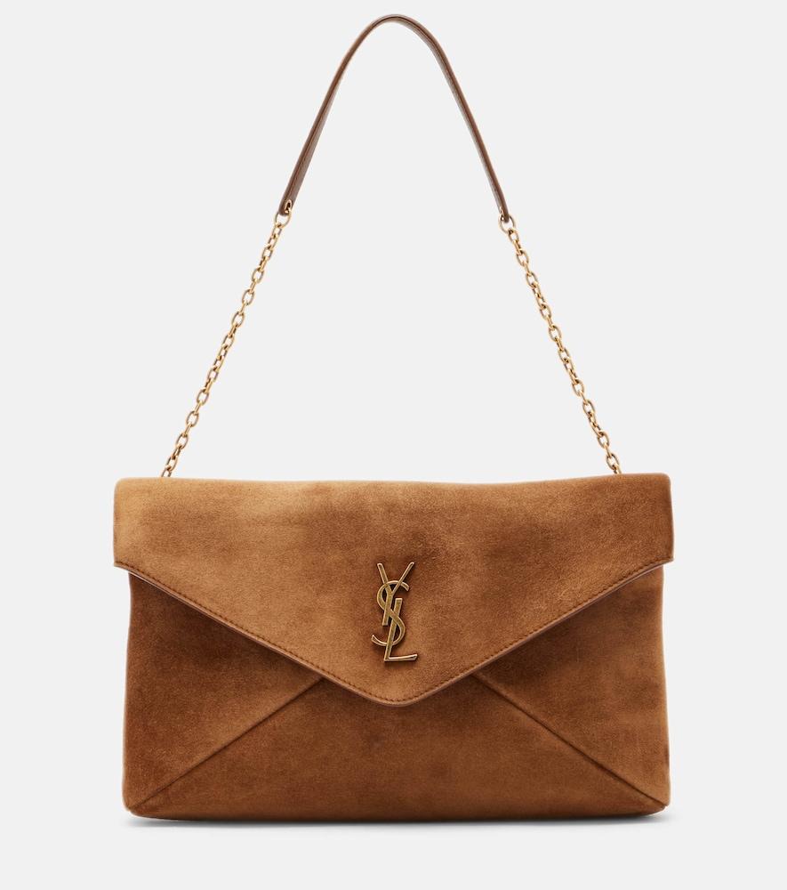 saint laurent cassandre large suede shoulder bag