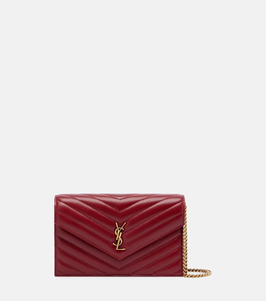 saint laurent cassandre leather wallet on chain