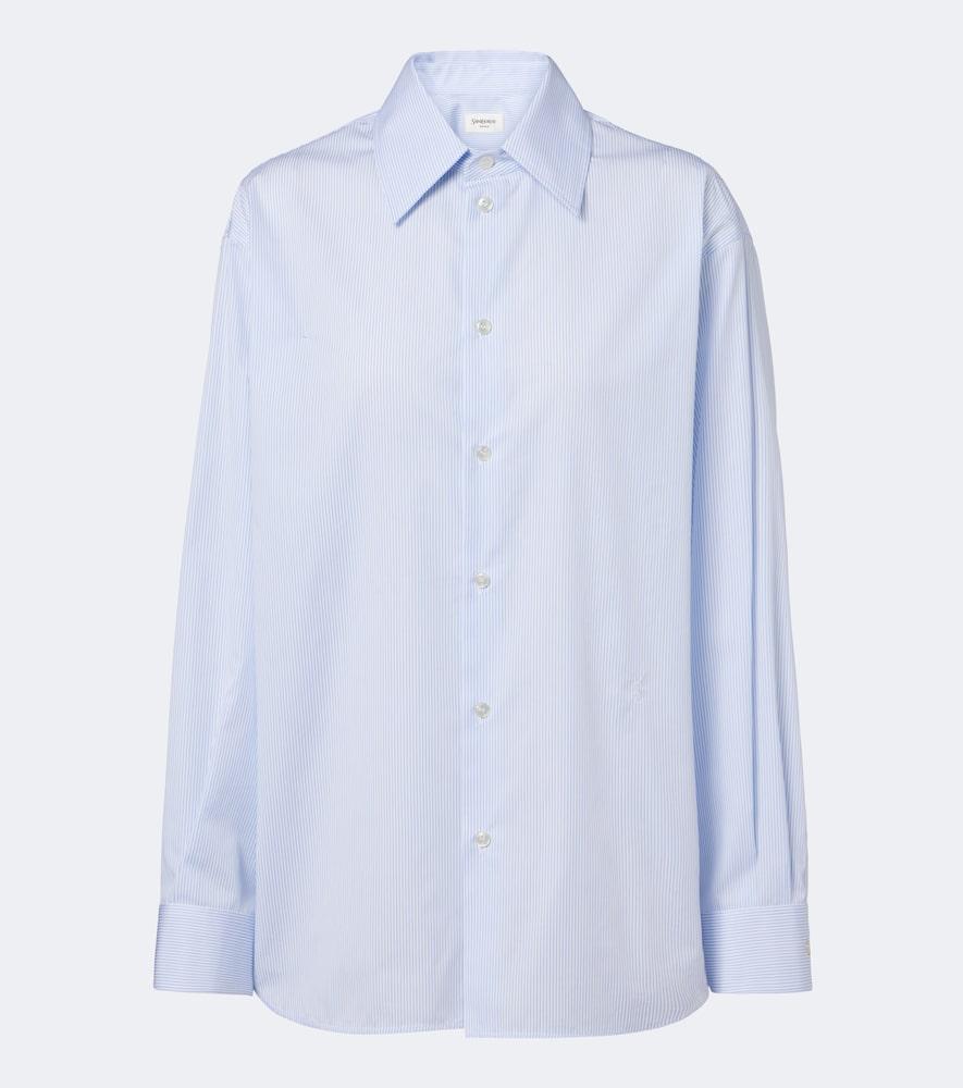 saint laurent cassandre pinstripe cotton shirt