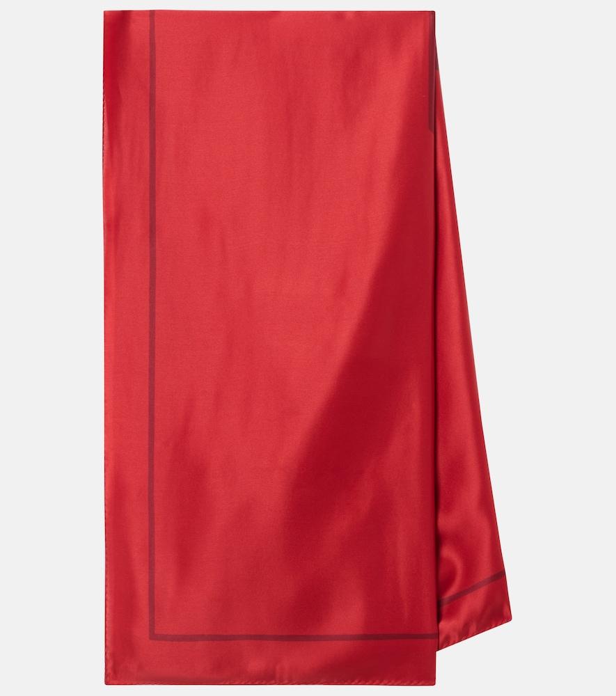 saint laurent cassandre printed silk charmeuse scarf