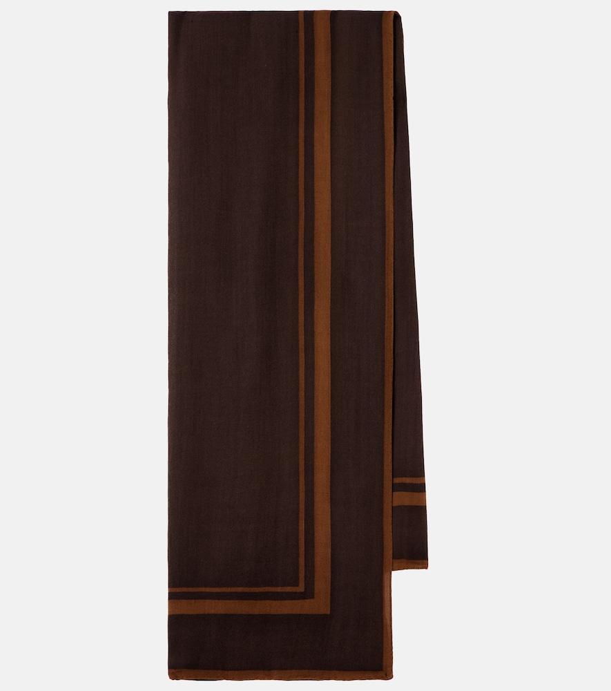 saint laurent cassandre printed wool twill scarf