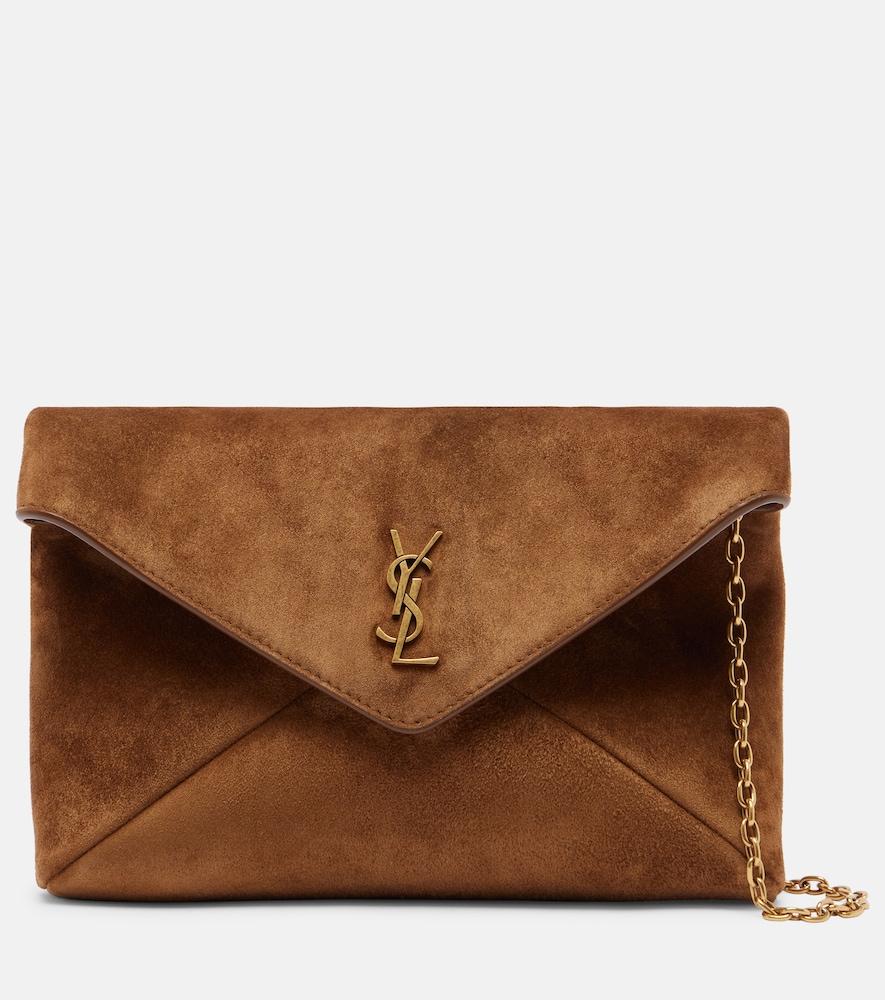 saint laurent cassandre small suede pouch