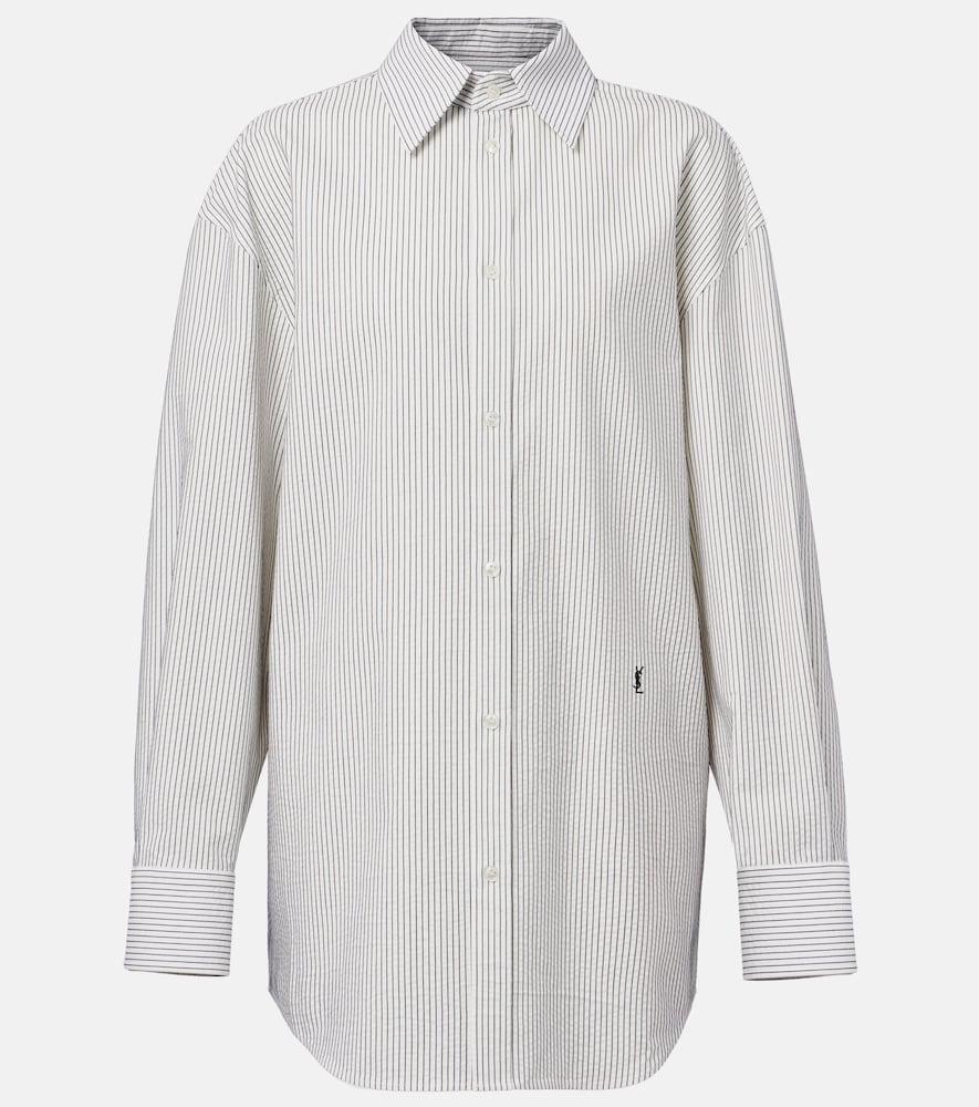 saint laurent cassandre striped cotton shirt