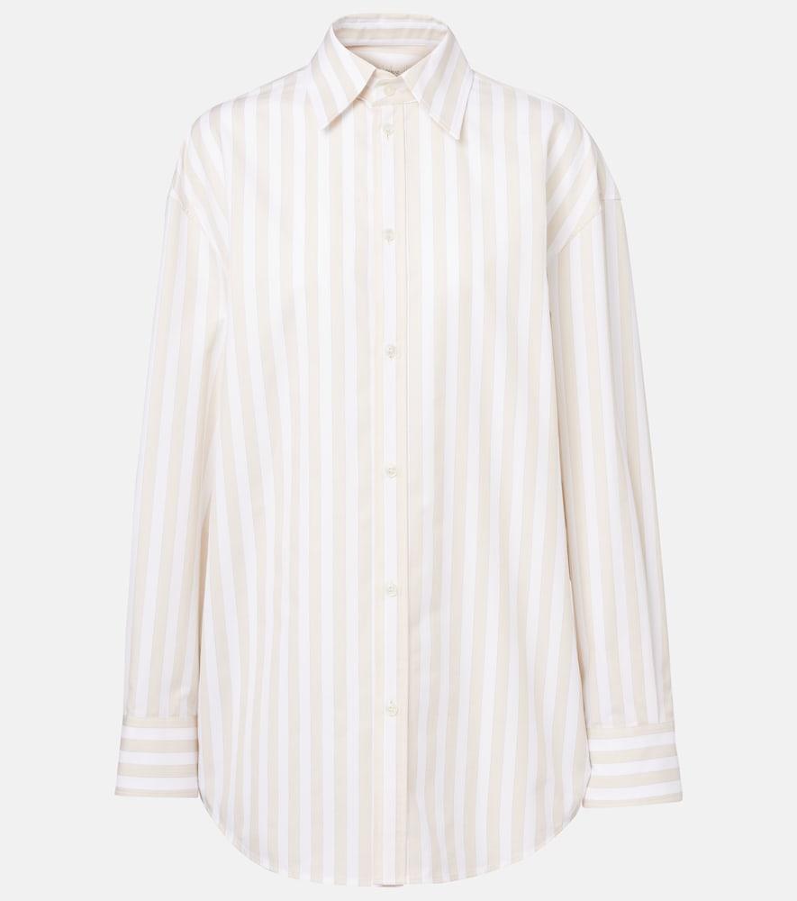 saint laurent cassandre striped cotton shirt