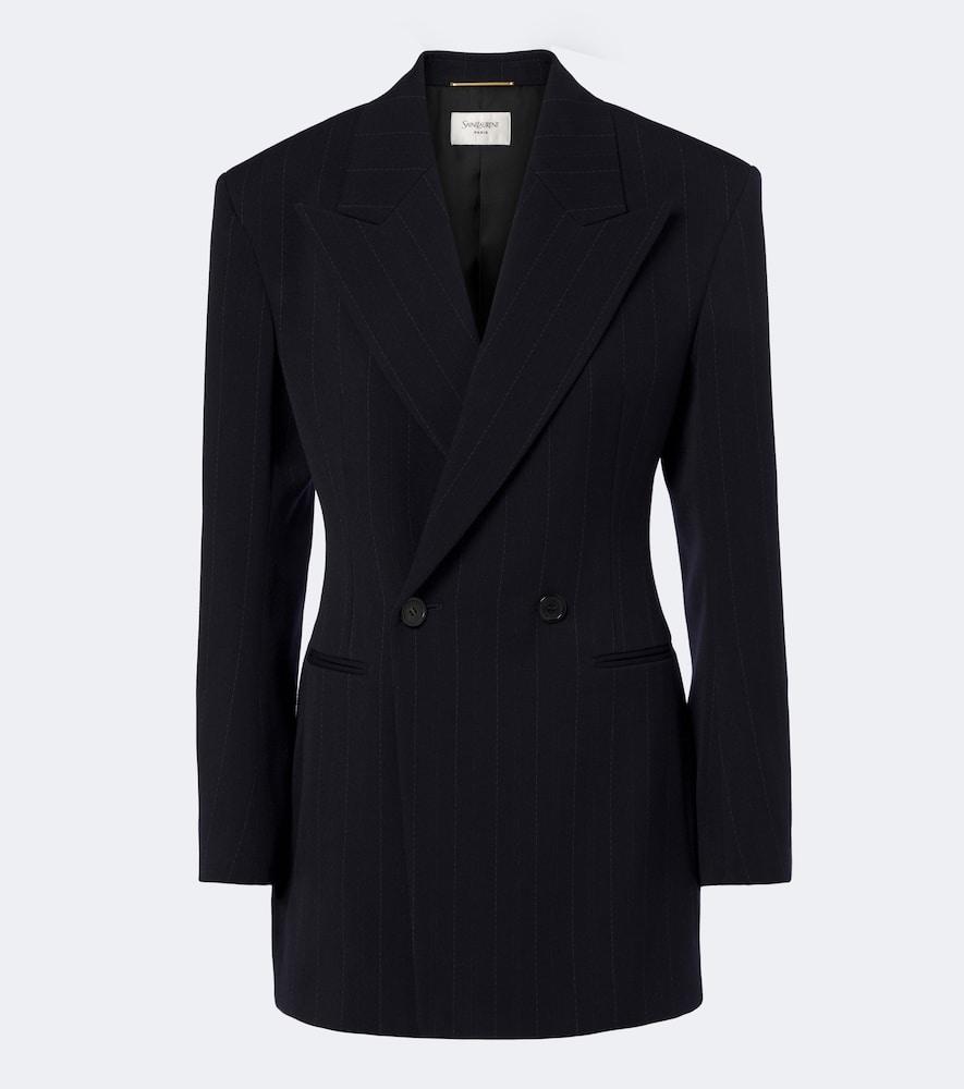 saint laurent chalk stripe double-breasted wool blazer