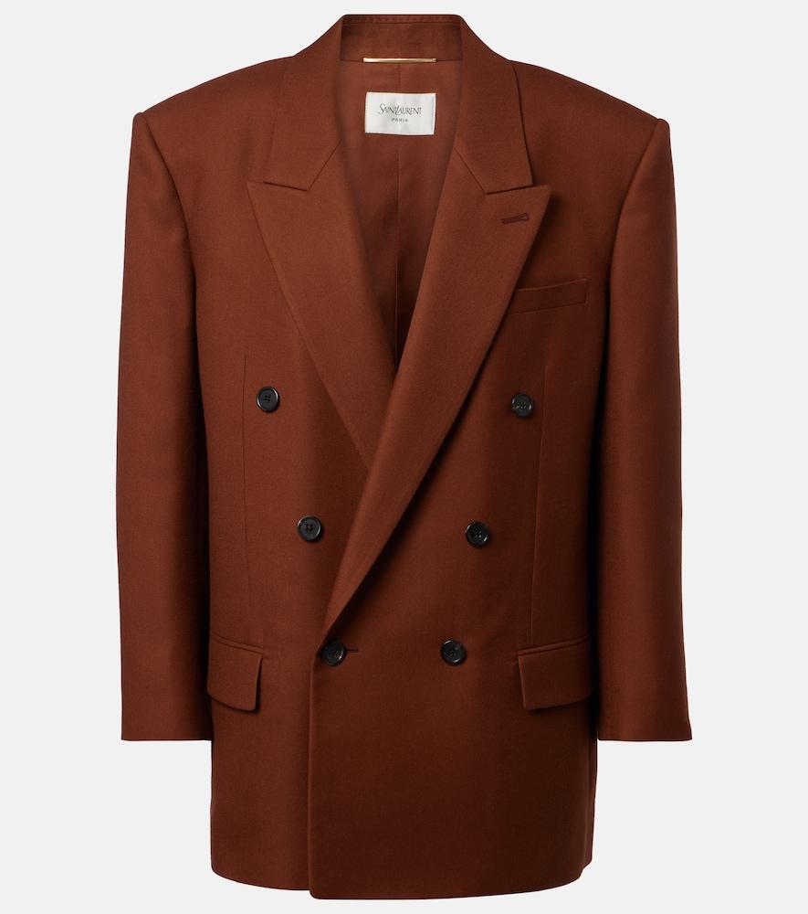 saint laurent double-breasted cashmere blazer