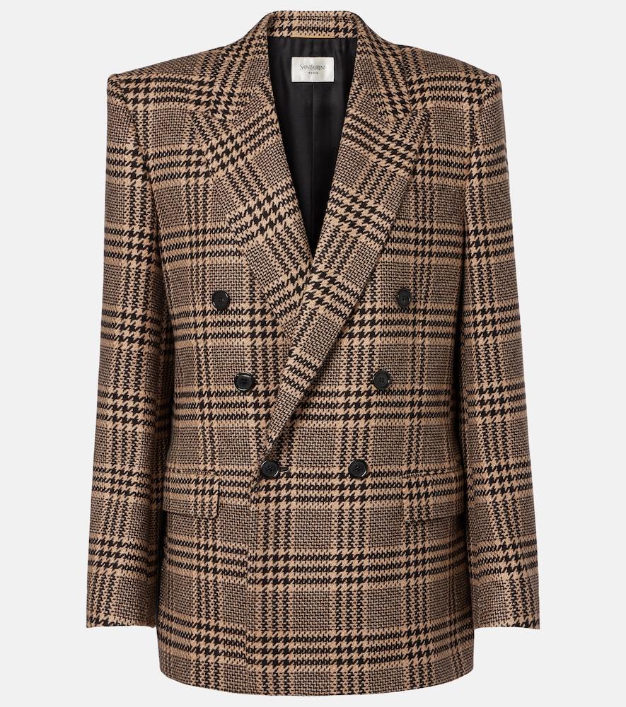 saint laurent double-breasted silk and cashmere blazer