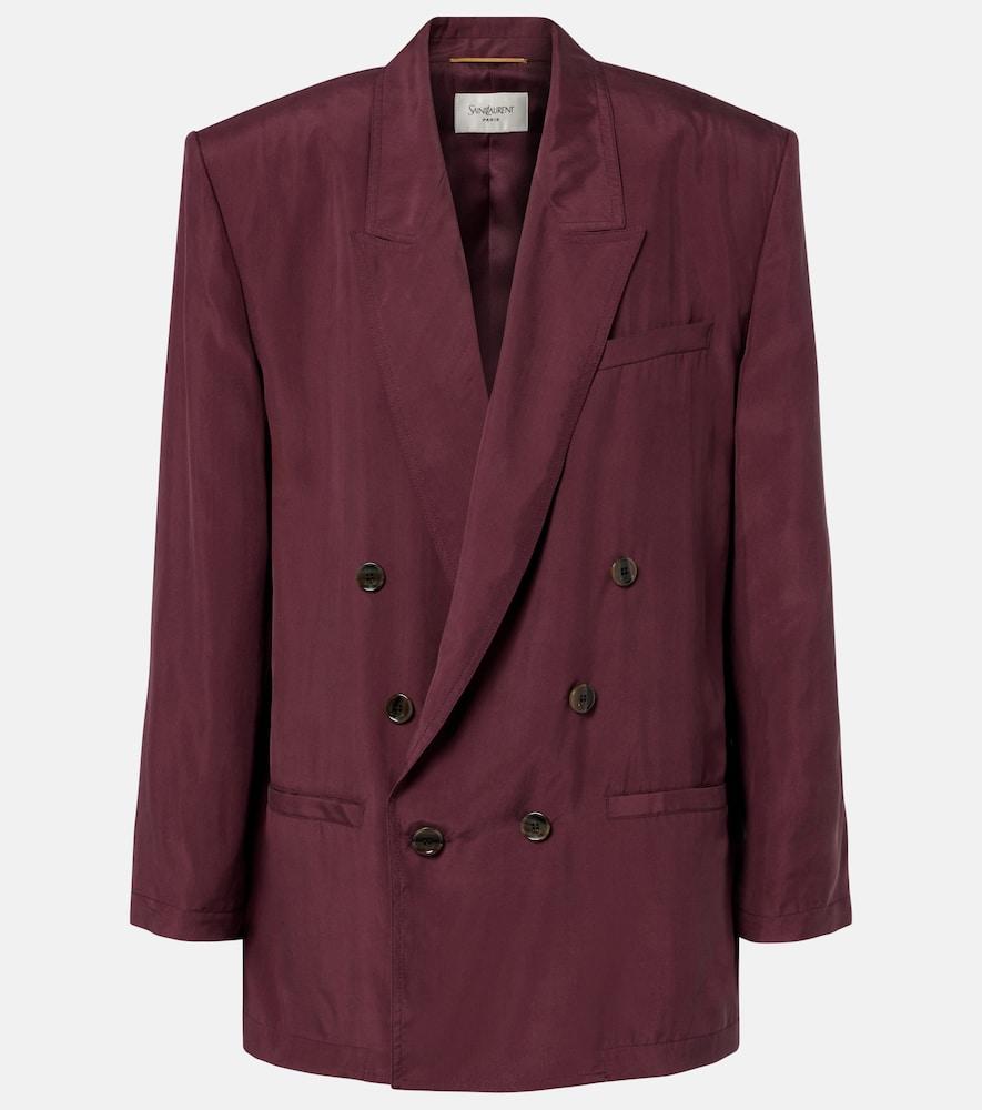 saint laurent double-breasted silk blazer
